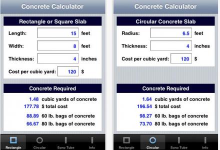 Concrete calculator deals